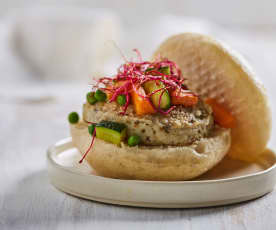 Fishburger con verdurine