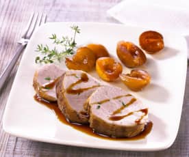 Veal fillet with mirabelle plums
