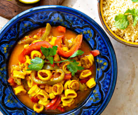 Tajine de calamar aux poivrons