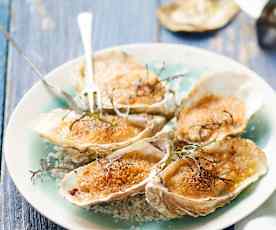 Huîtres gratinées au pineau des Charentes