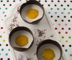 Ovos de chocolate com panacota