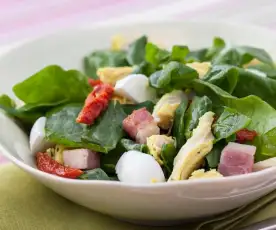 Salada de frango e espinafre 