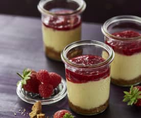 Red Berry Cheesecakes in Jars