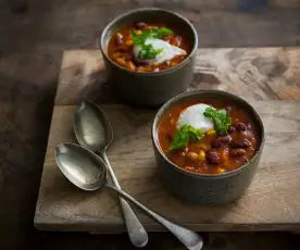 Smoky Mexican bean soup