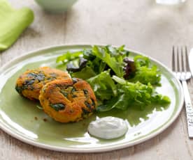 Sweet Potato and Spinach Cakes