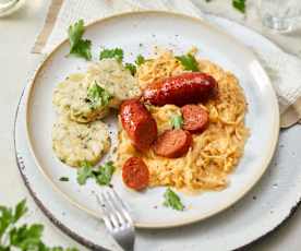 Rahm-Sauerkraut mit Chorizo