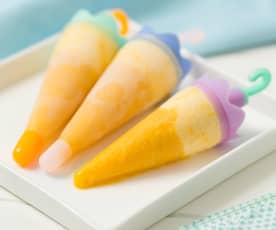 Yoghurt and fruit popsicles