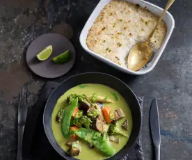 Grünes Thai-Curry mit Zitronengras-Reis