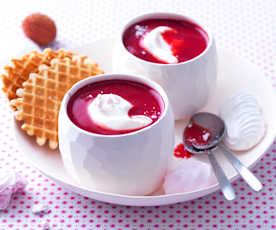 Soupe de framboise aux litchis