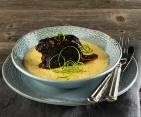 Sweet and Spicy Beef Short Ribs with Polenta