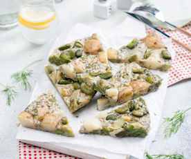 Frittata z bobem i młodymi ziemniakami