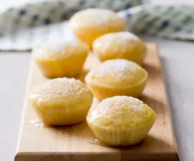 Lemon cupcakes with citrus syrup