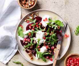 Carpaccio de beterraba com burrata  (Modo descascar)