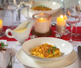 Lasagne asparagi, Culatello e salsa Mornay