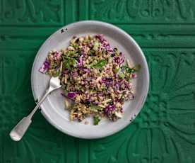 Mixed grain salad with lemon and honey dressing