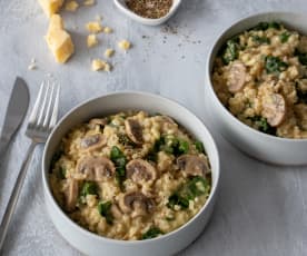 Mushroom and kale risotto