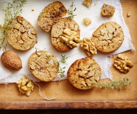 Cookies sans gluten, chèvre, thym et noix