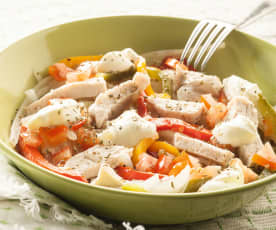 Chicken, Pepper and Steamed Vegetable Salad