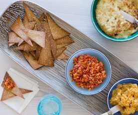 Chia and Quinoa Tortillas with a Trio of Dips