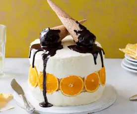 Fault line cake de melocotón y naranja