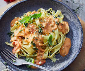 Pasta mit Bohnen-Tomaten-Sugo