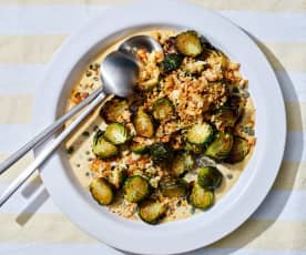 Pan-fried Brussels sprouts with tonnato sauce