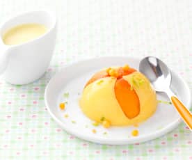 Gâteau de semoule aux abricots et crème anglaise