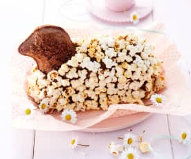 Čokoládový beránek s popcornem