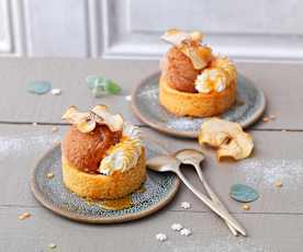 Sorbet pomme-cidre, sablé breton, sirop au miel et crème chantilly 