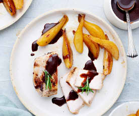 Sous-vide Pork Loin, Pears and Chocolate Sauce