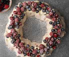 Świąteczny wieniec bezowy