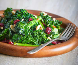 Kale, Broccolini and Cranberries with Almonds