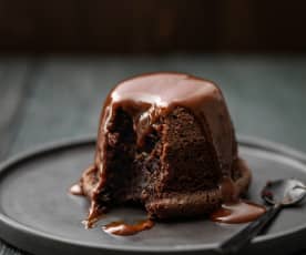 Chocolate, Rum and Espresso Pudding with Chocolate Caramel Sauce