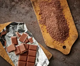 Chocolate con leche rallado fino (polvo de chocolate, 70-200 g)