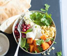 Menu veggie - Bowls aux patates douces et sauce au tahini