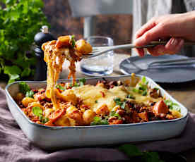 Gnocchi-Kürbis-Auflauf mit Hackfleischsauce