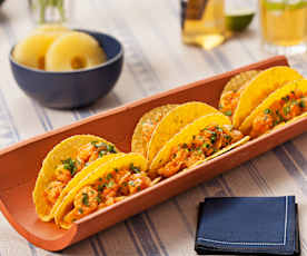 Tacos aux crevettes et ananas