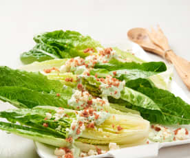 Romaine Salad with Blue Cheese and Prosciutto Dust