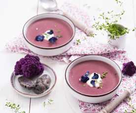 Zupa krem z fioletowych warzyw