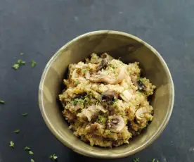 Risoto de quinoa e frango