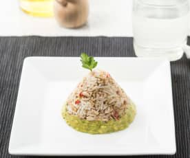 Ensalada de surimi y arroz