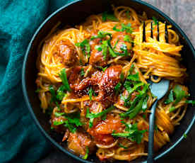 Capellini aux merguez et tomates séchées