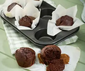 Muffins de cacao (sin huevo y sin lactosa)