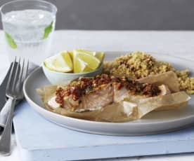 Salmon and Couscous Parcels with Sun-dried Tomatoes