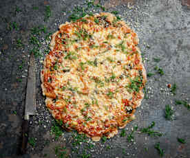 Piza de espinafres e funcho