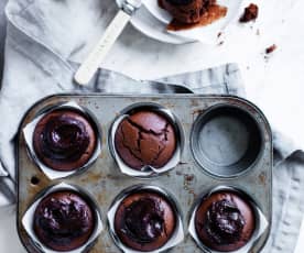 Chocolate cupcakes with chocolate avocado icing