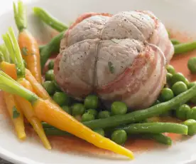 Paupiettes de veau et petits légumes