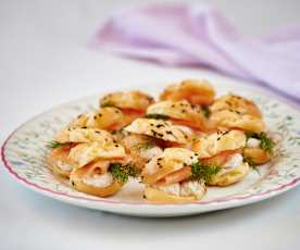 Smoked salmon and preserved lemon choux buns