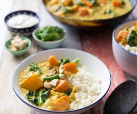 Vegetable curry with cauliflower couscous