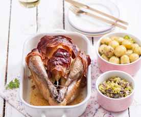 Perliczki pieczone z jałowcem